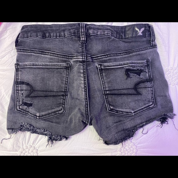 Black American Eagle Denim Shorts - Picture 2 of 3